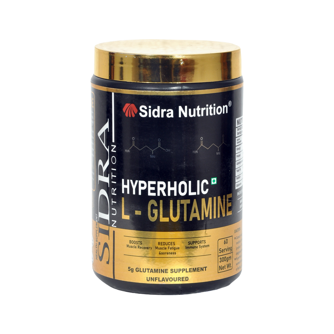 Sidra Nutrition Hyperholic L-Glutamine ( 60 Servings, 300Gm, Unflavoured )