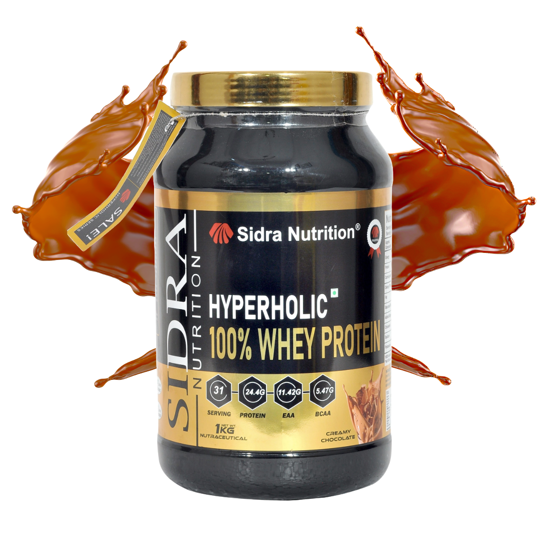 Sidra Nutrition Hyperholic 100% Whey Protein ( 31 Servings, 1Kg, Creamy Chocolate )
