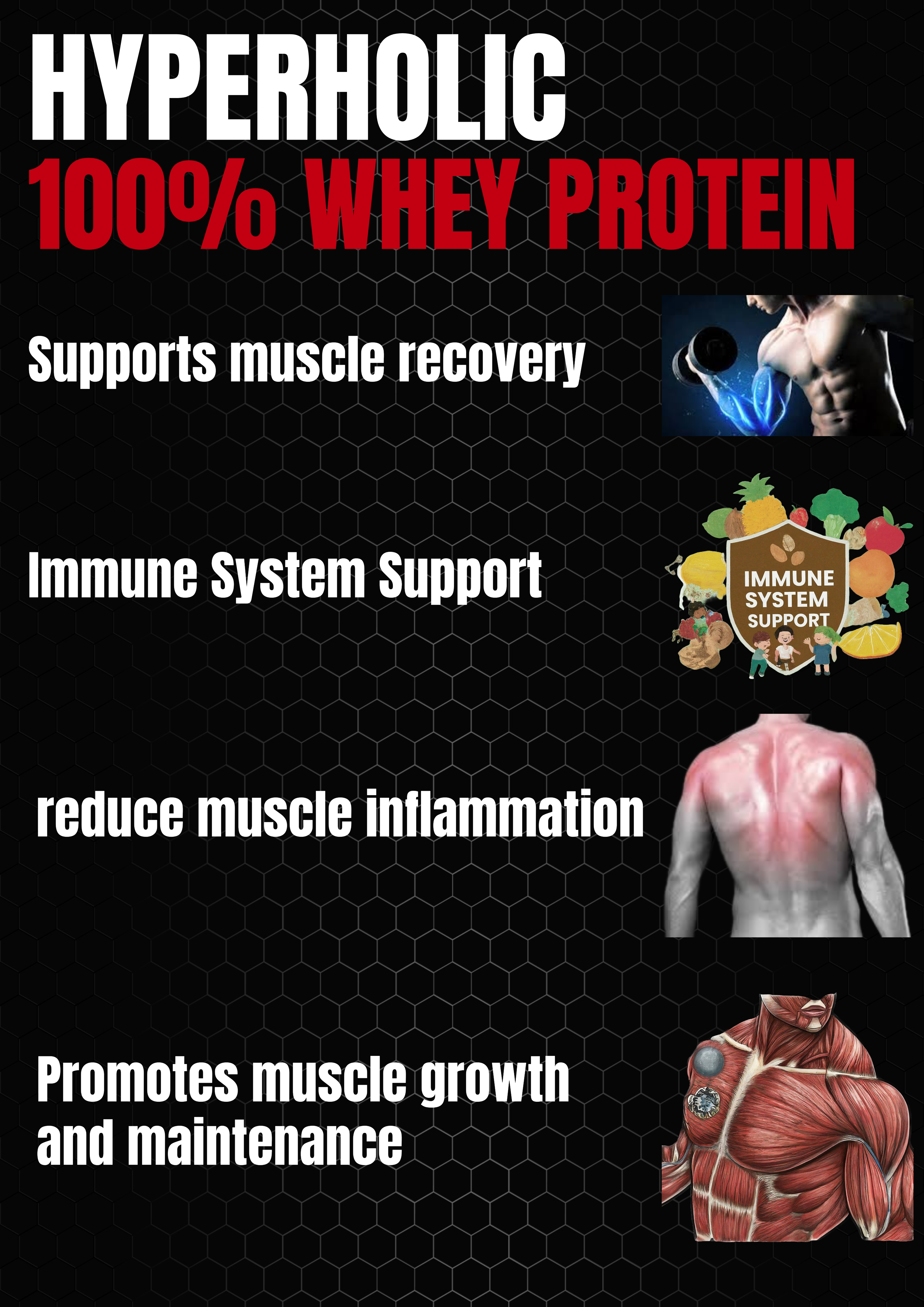 Sidra Nutrition Hyperholic 100% Whey Protein ( 31 Servings, 1Kg, Creamy Chocolate ) - Image 4