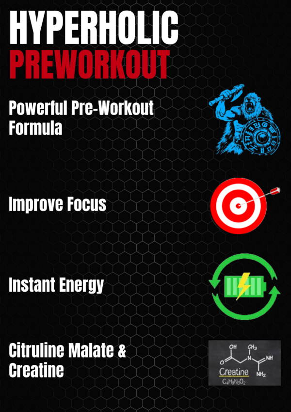 Sidra Nutrition Hyperholic Preworkout  ( 62 Servings, 250Gm X 2, Fruit Punch ) - Image 4