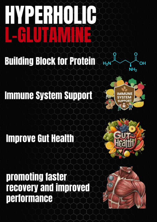 Sidra Nutrition Hyperholic L-Glutamine Combo ( 120 Servings, 300Gm X 2, Unflavoured ) - Image 3